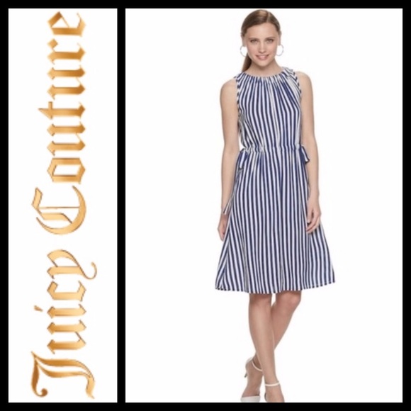 🎀 Juicy Couture 🎀 Sleeveless Halter Strip Dress - Picture 1 of 8